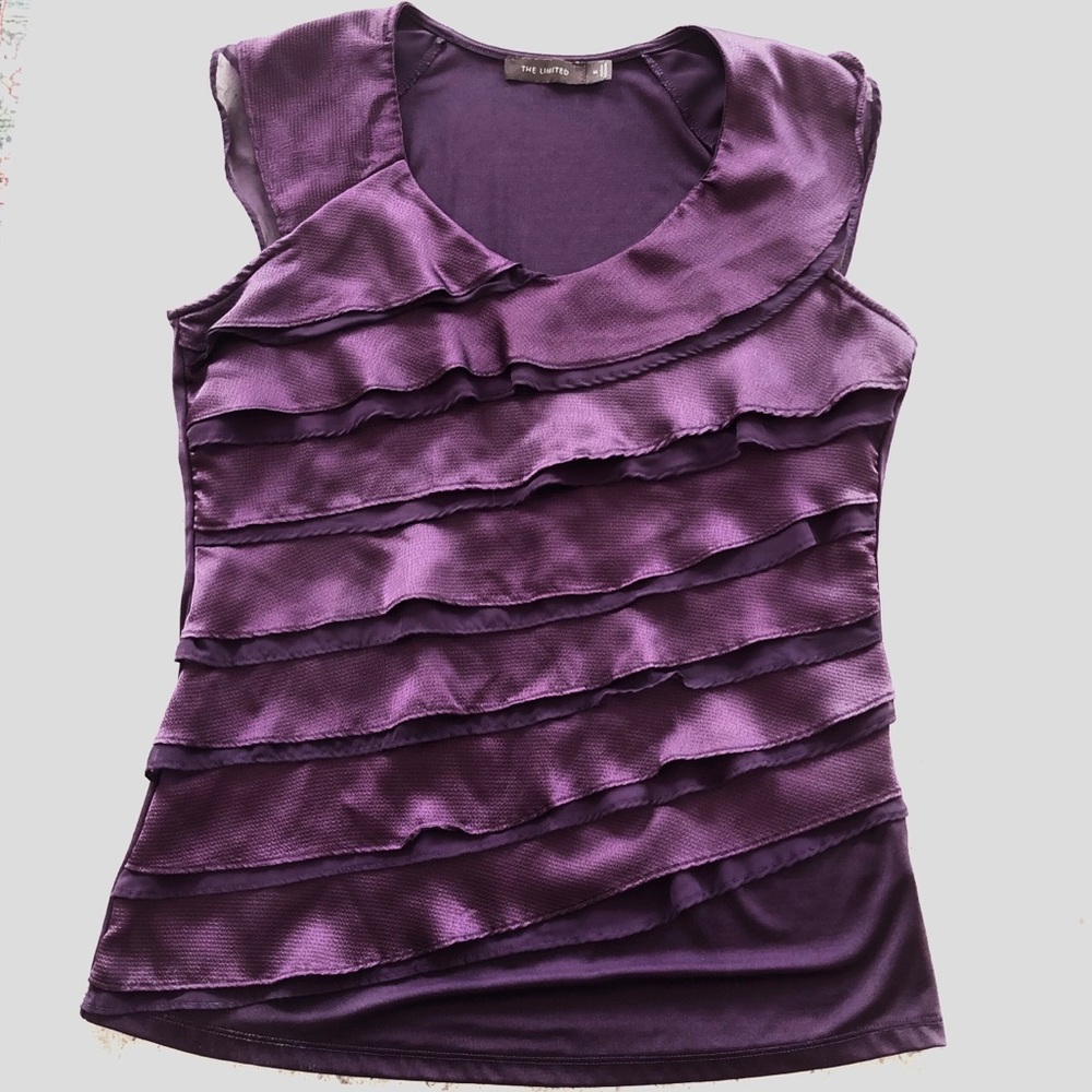 THE LIMITED Purple ruffle tank